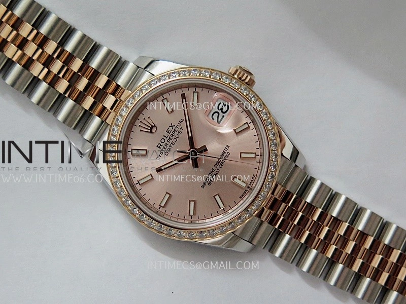 DateJust 31mm 904L SS RG AR+F Best Edition RG Dial Stick Marker On 904L RG SS Jubilee Bracelet A2236