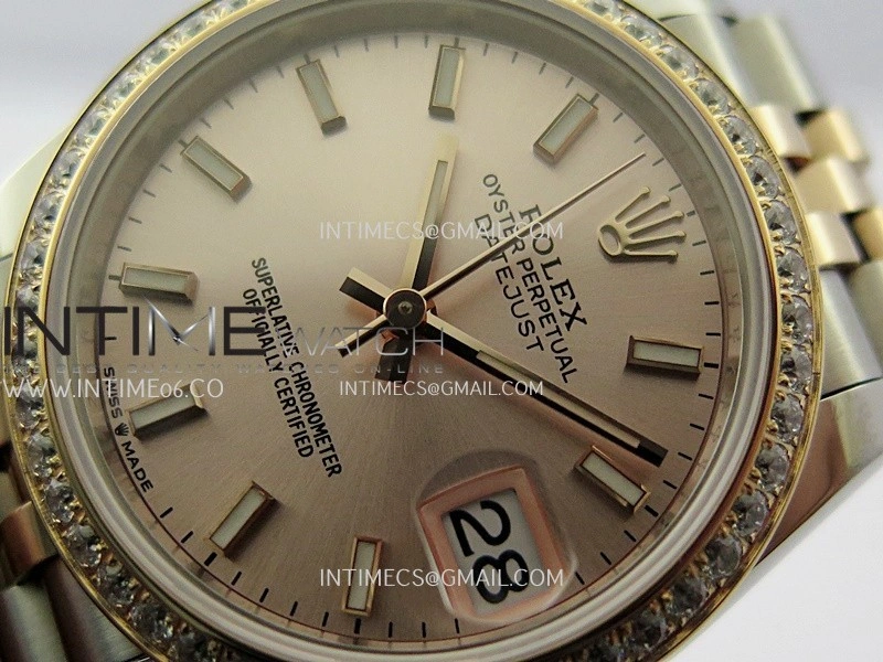 DateJust 31mm 904L SS RG AR+F Best Edition RG Dial Stick Marker On 904L RG SS Jubilee Bracelet A2236