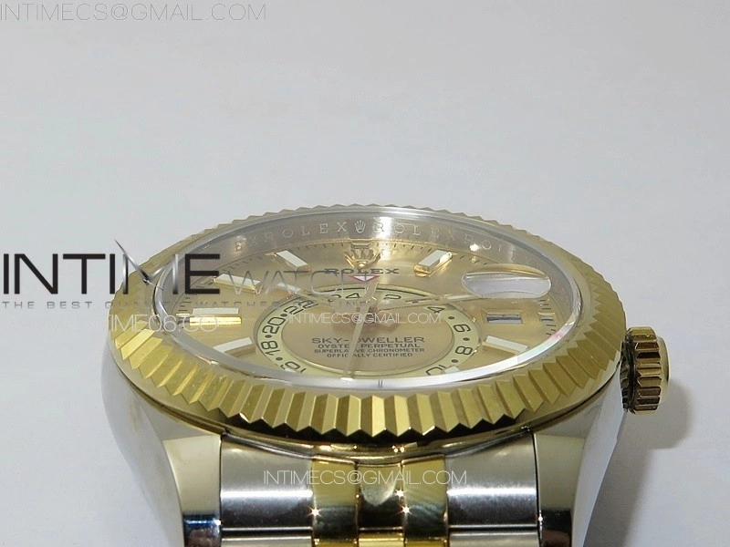Sky-Dweller 326934 904L SS YG Noob 1:1 Best Edition Gold Dial on SS YG Jubilee Bracelet Asian 23J to 9001