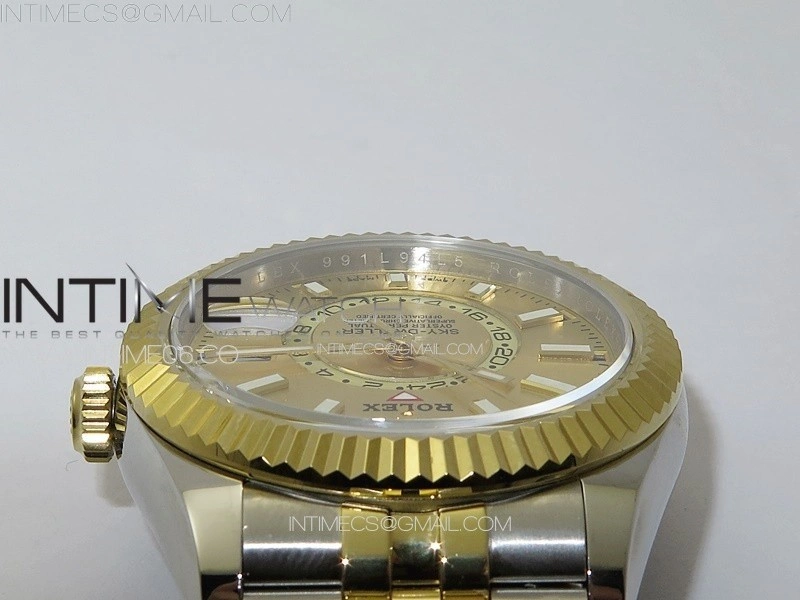 Sky-Dweller 326934 904L SS YG Noob 1:1 Best Edition Gold Dial on SS YG Jubilee Bracelet Asian 23J to 9001