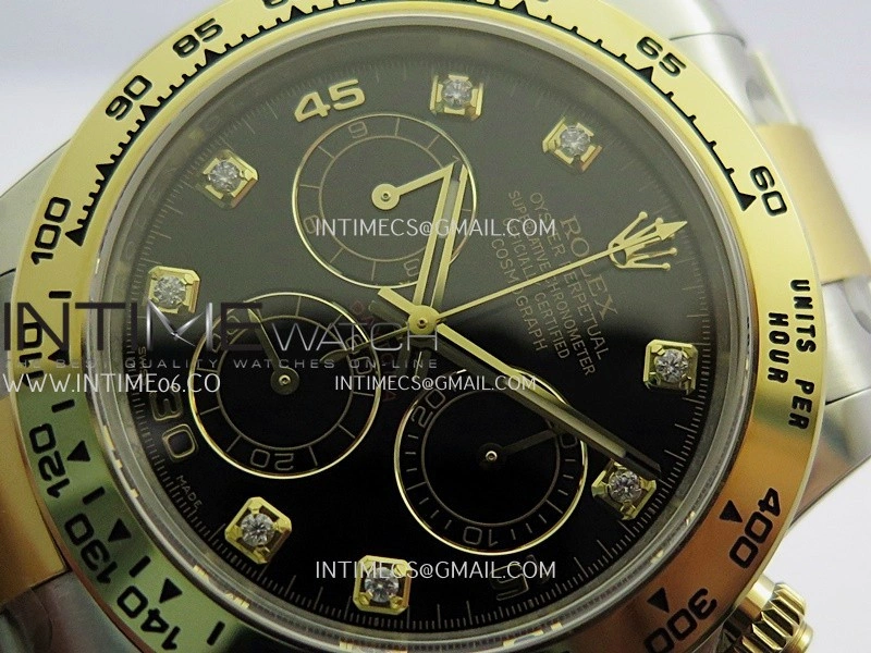 Daytona 116503 904L SS YG VF 1:1 Best Edition Black Dial Diamond Marker On 904L SS YG Bracelet DD4130