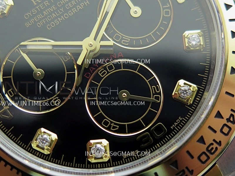 Daytona 116503 904L SS YG VF 1:1 Best Edition Black Dial Diamond Marker On 904L SS YG Bracelet DD4130