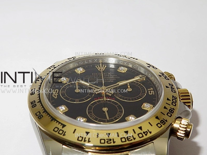 Daytona 116503 904L SS YG VF 1:1 Best Edition Black Dial Diamond Marker On 904L SS YG Bracelet DD4130