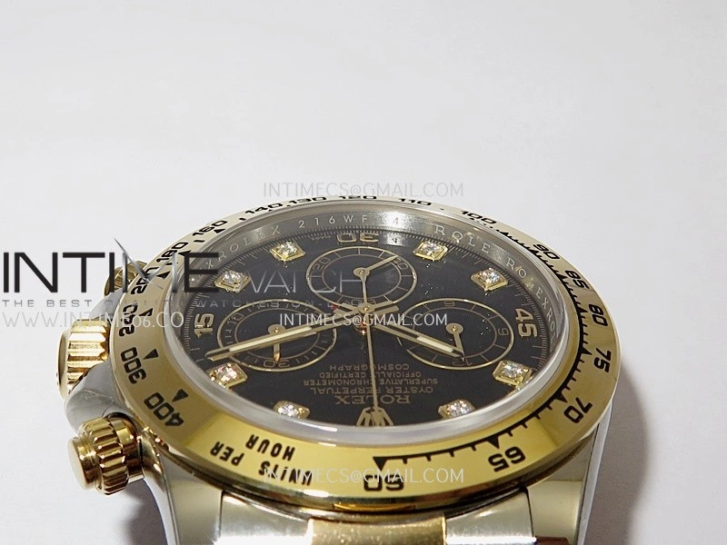 Daytona 116503 904L SS YG VF 1:1 Best Edition Black Dial Diamond Marker On 904L SS YG Bracelet DD4130