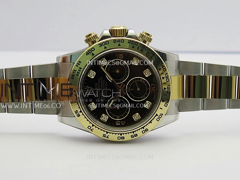 Daytona 116503 904L SS YG VF 1:1 Best Edition Black Dial Diamond Marker On 904L SS YG Bracelet DD4130
