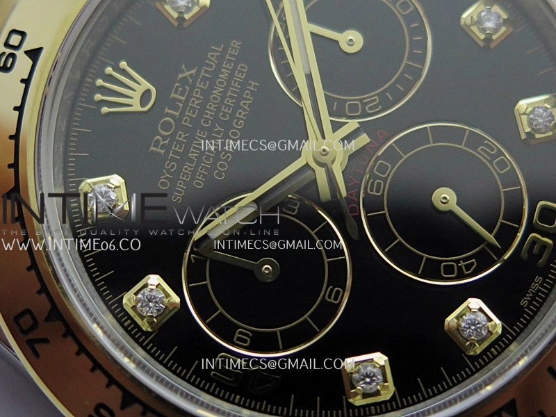 Daytona 116503 904L SS YG VF 1:1 Best Edition Black Dial Diamond Marker On 904L SS YG Bracelet DD4130
