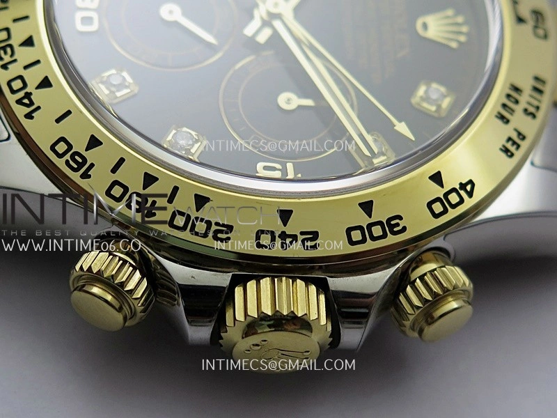 Daytona 116503 904L SS YG VF 1:1 Best Edition Black Dial Diamond Marker On 904L SS YG Bracelet DD4130