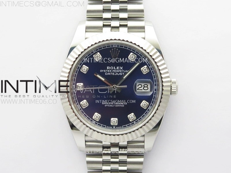 DateJust 41 126334 904L Steel NTF 1:1 Best Edition Blue Dial Crystals Makers on Jubilee Bracelet VR3235