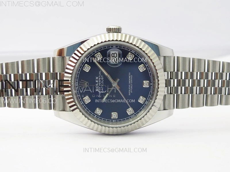 DateJust 41 126334 904L Steel NTF 1:1 Best Edition Blue Dial Crystals Makers on Jubilee Bracelet VR3235