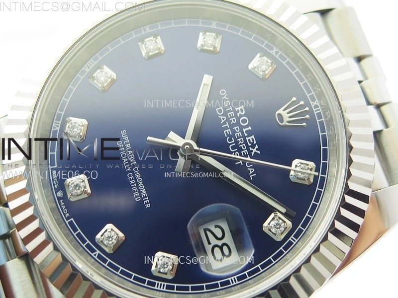 DateJust 41 126334 904L Steel NTF 1:1 Best Edition Blue Dial Crystals Makers on Jubilee Bracelet VR3235