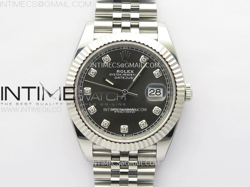 DateJust 41 126334 904L Steel NTF 1:1 Best Edition Gray Dial Crystals Makers on Jubilee Bracelet VR3235
