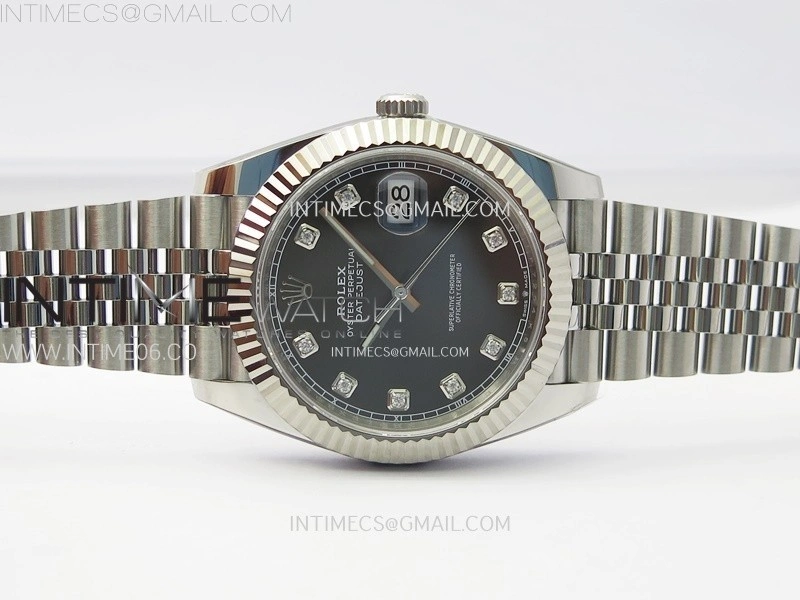 DateJust 41 126334 904L Steel NTF 1:1 Best Edition Gray Dial Crystals Makers on Jubilee Bracelet VR3235