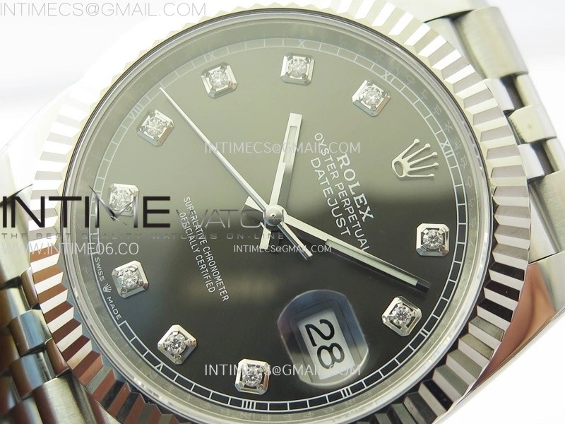 DateJust 41 126334 904L Steel NTF 1:1 Best Edition Gray Dial Crystals Makers on Jubilee Bracelet VR3235