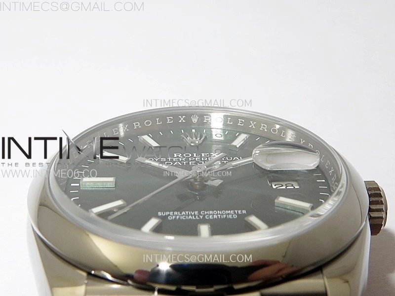 DateJust 36 SS 126200 904L Steel VSF 1:1 Best Edition Green Dial Sticks Markers on Jubilee Bracelet VS3235