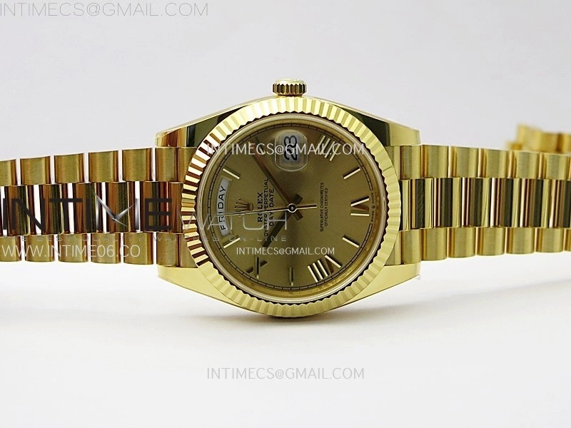 Day Date 228238 40mm 904L YG 1:1 AR+F Best Edition Gold Dial Roman Markers on YG President Bracelet SA3255