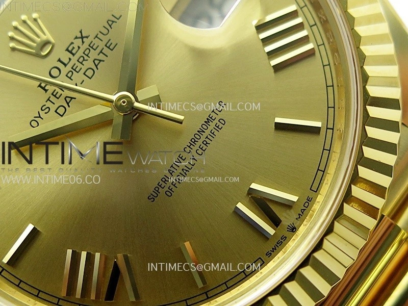 Day Date 228238 40mm 904L YG 1:1 AR+F Best Edition Gold Dial Roman Markers on YG President Bracelet SA3255