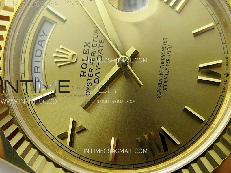 Day Date 228238 40mm 904L YG 1:1 AR+F Best Edition Gold Dial Roman Markers on YG President Bracelet SA3255