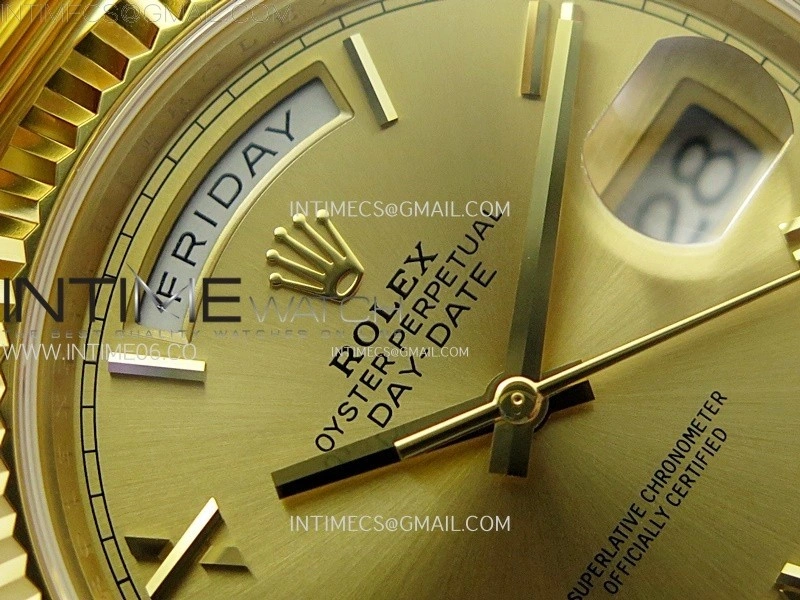 Day Date 228238 40mm 904L YG 1:1 AR+F Best Edition Gold Dial Roman Markers on YG President Bracelet SA3255