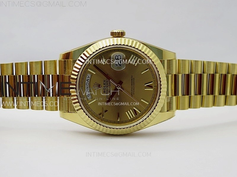 Day Date 228238 40mm 904L YG 1:1 AR+F Best Edition Gold Dial Roman Markers on YG President Bracelet SA3255