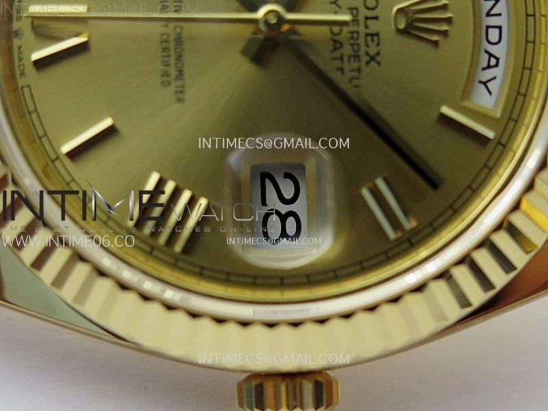 Day Date 228238 40mm 904L YG 1:1 AR+F Best Edition Gold Dial Roman Markers on YG President Bracelet SA3255