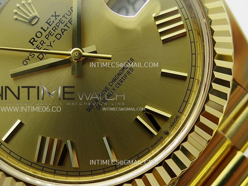 Day Date 228238 40mm 904L YG 1:1 AR+F Best Edition Gold Dial Roman Markers on YG President Bracelet SA3255