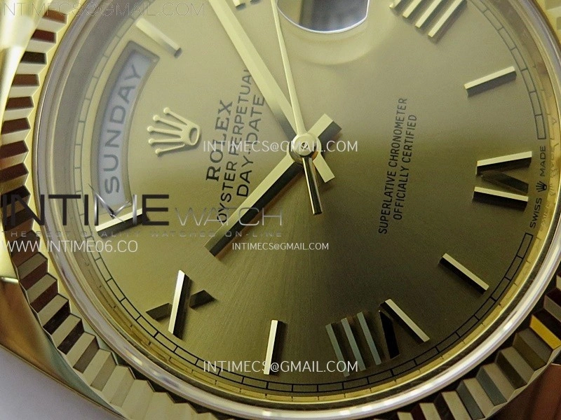 Day Date 228238 40mm 904L YG 1:1 AR+F Best Edition Gold Dial Roman Markers on YG President Bracelet SA3255