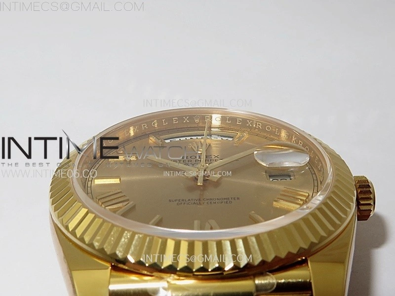 Day Date 228238 40mm 904L YG 1:1 AR+F Best Edition Gold Dial Roman Markers on YG President Bracelet SA3255