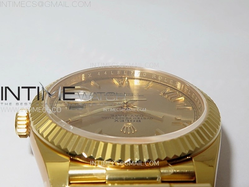 Day Date 228238 40mm 904L YG 1:1 AR+F Best Edition Gold Dial Roman Markers on YG President Bracelet SA3255