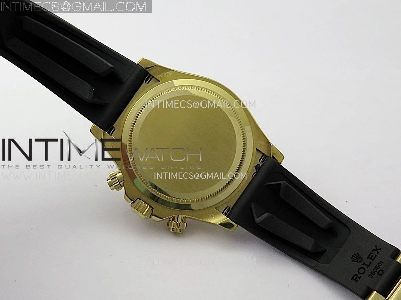 Daytona 126518 904L YG GMF 1:1 Best Edition Black Dial Black Gold Subdial on Oysterflex Strap SH4131