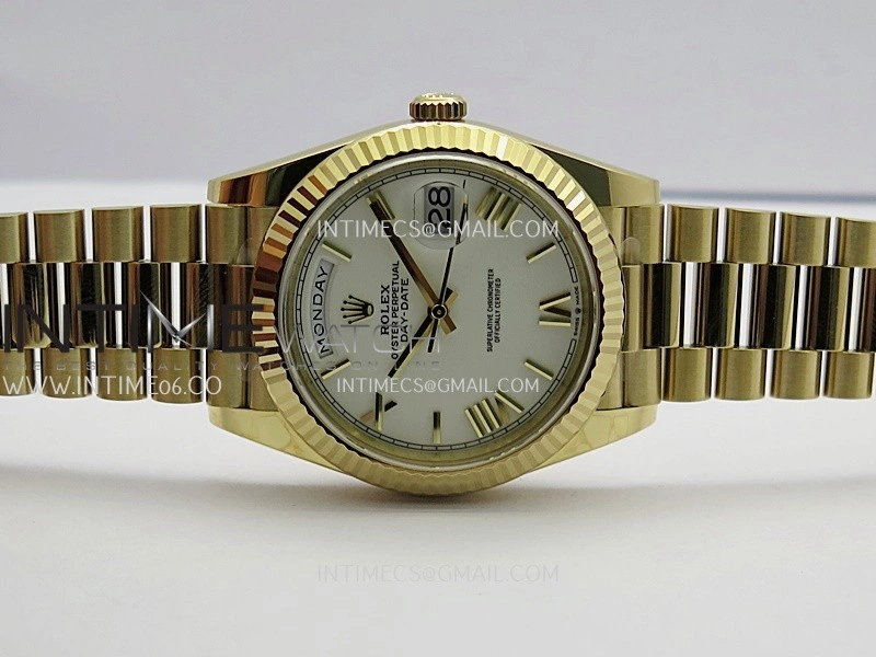 Day Date 228238 40mm 904L YG VSF 1:1 Best Edition White Dial Roman Marker On YG President Bracelet DD3255