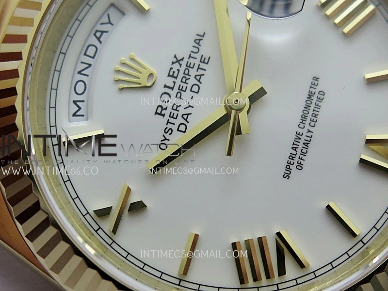 Day Date 228238 40mm 904L YG VSF 1:1 Best Edition White Dial Roman Marker On YG President Bracelet DD3255