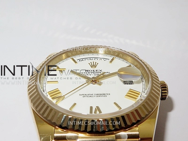 Day Date 228238 40mm 904L YG VSF 1:1 Best Edition White Dial Roman Marker On YG President Bracelet DD3255
