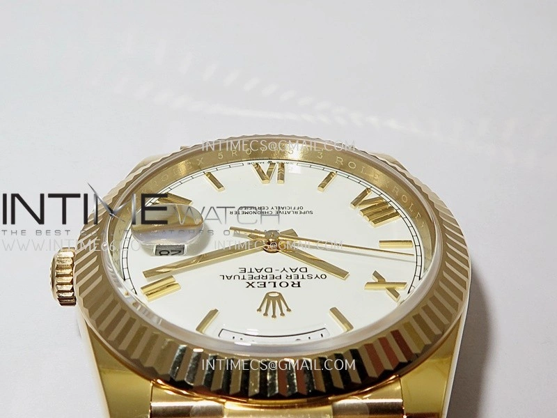 Day Date 228238 40mm 904L YG VSF 1:1 Best Edition White Dial Roman Marker On YG President Bracelet DD3255