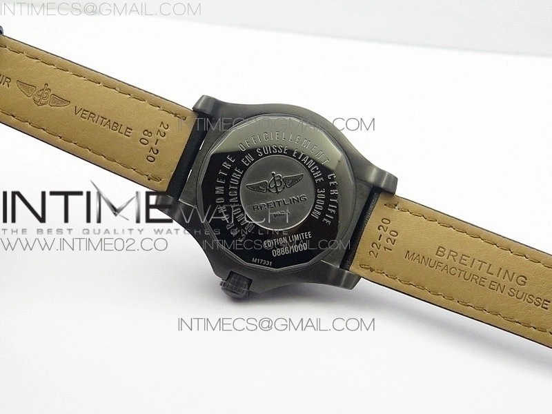 Avenger II Seawolf DLC V2 Best Edition Black Dial Stick Markers Red Second Hand on Black Strap A2836