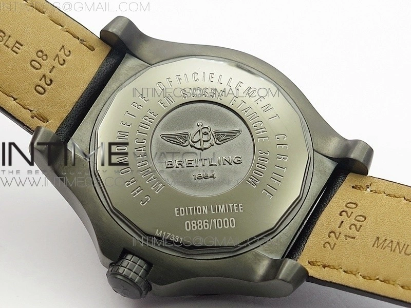 Avenger II Seawolf DLC V2 Best Edition Black Dial Stick Markers Red Second Hand on Black Strap A2836