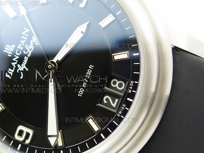 LEMAN 2850B SS 1:1 Best Edition Black Dial on Black Rubber Strap Cal.6950