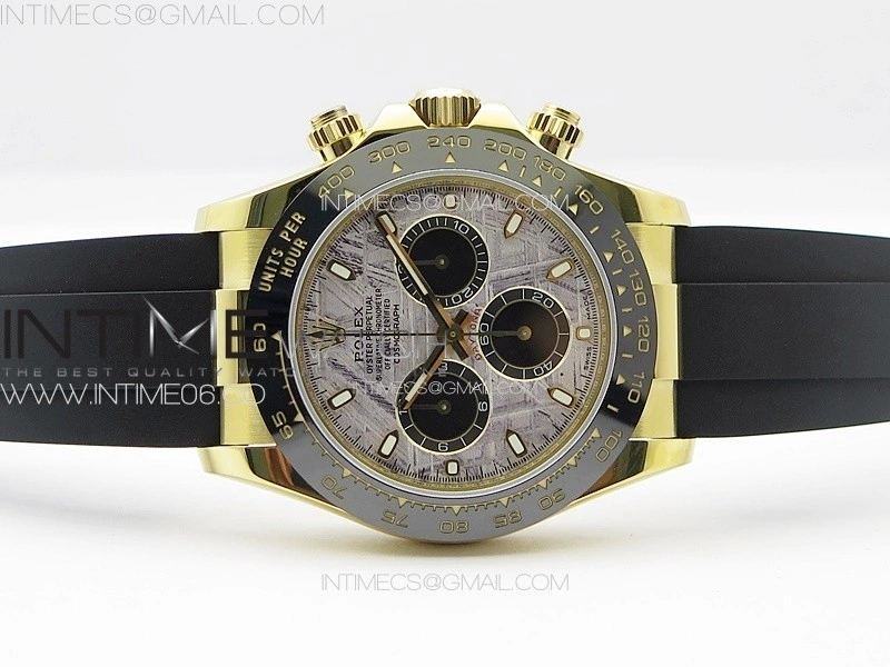 Daytona 116518LN YG APSF Best Edition Meteorite Dial Sticks Markers On Rubber Strap Slim A7750