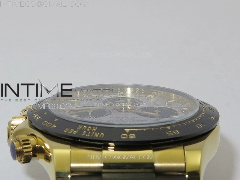 Daytona 116518LN YG APSF Best Edition Meteorite Dial Sticks Markers On Rubber Strap Slim A7750