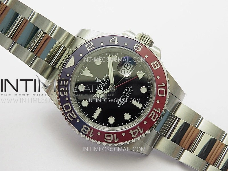 GMT-Master II 126710 BLRO Blue Red Ceramic ARF 1:1 Best Edition Black Dial On Oyster Bracelet DD3285 CHS