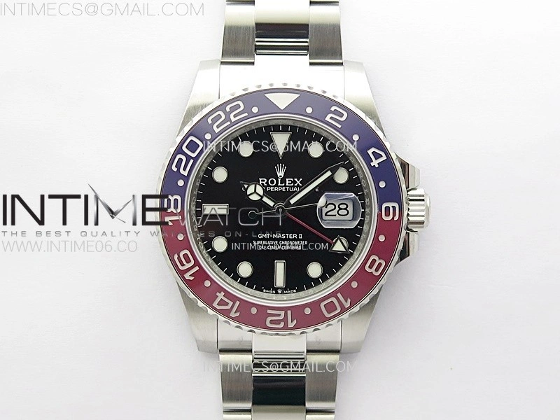 GMT-Master II 126710 BLRO Blue Red Ceramic AR+F 1:1 Best Edition Black Dial on Oyster Bracelet DD3285 CHS