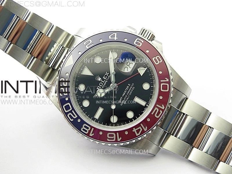 GMT-Master II 126710 BLRO Blue Red Ceramic AR+F 1:1 Best Edition Black Dial on Oyster Bracelet DD3285 CHS