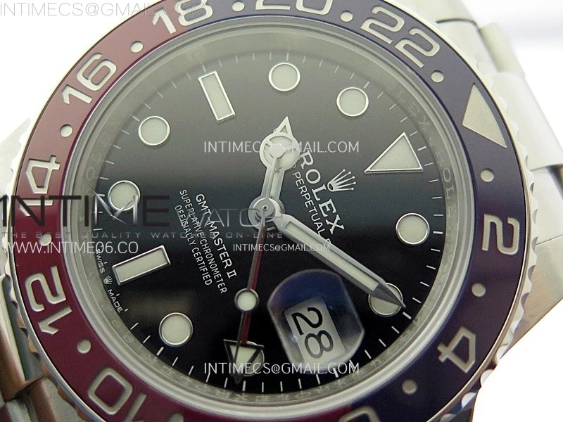 GMT-Master II 126710 BLRO Blue Red Ceramic AR+F 1:1 Best Edition Black Dial on Oyster Bracelet DD3285 CHS