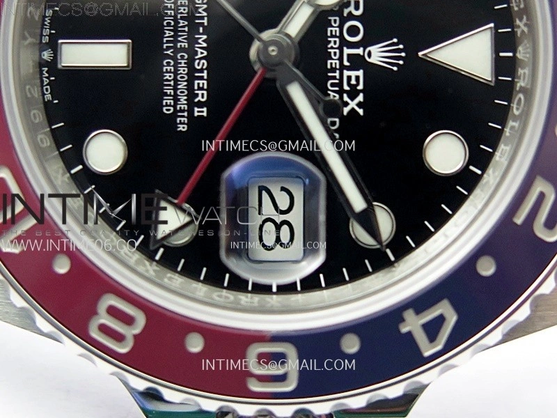 GMT-Master II 126710 BLRO Blue Red Ceramic AR+F 1:1 Best Edition Black Dial on Oyster Bracelet DD3285 CHS