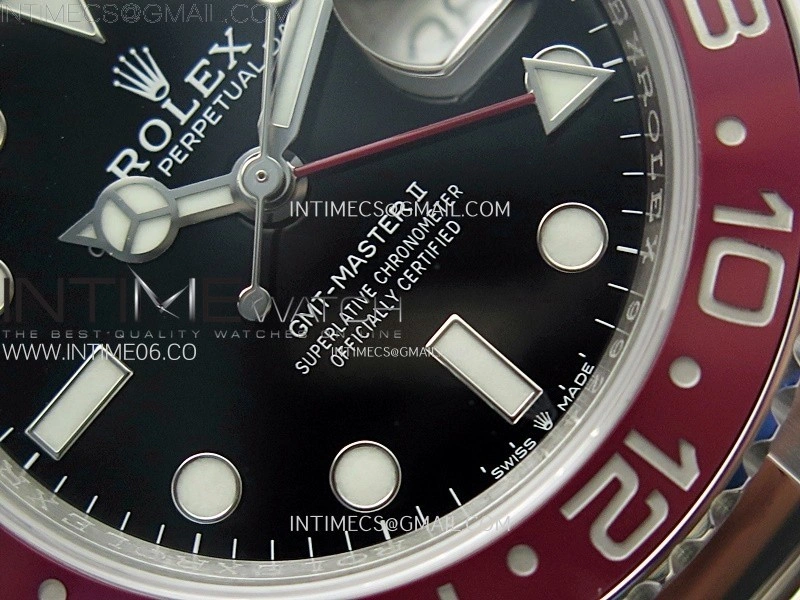 GMT-Master II 126710 BLRO Blue Red Ceramic AR+F 1:1 Best Edition Black Dial on Oyster Bracelet DD3285 CHS