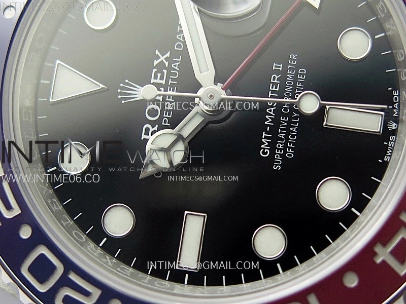 GMT-Master II 126710 BLRO Blue Red Ceramic AR+F 1:1 Best Edition Black Dial on Oyster Bracelet DD3285 CHS