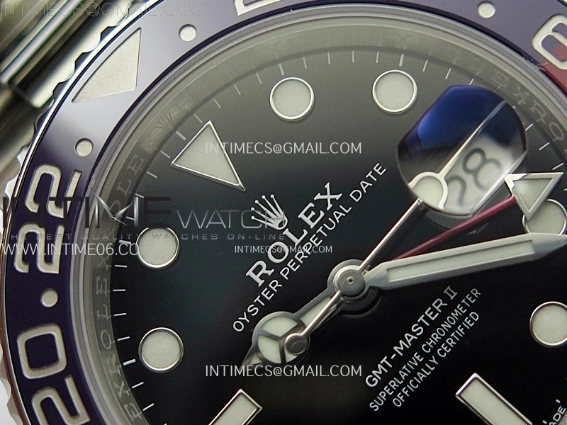 GMT-Master II 126710 BLRO Blue Red Ceramic AR+F 1:1 Best Edition Black Dial on Oyster Bracelet DD3285 CHS