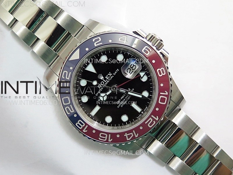GMT-Master II 126710 BLRO Blue Red Ceramic AR+F 1:1 Best Edition Black Dial on Oyster Bracelet DD3285 CHS