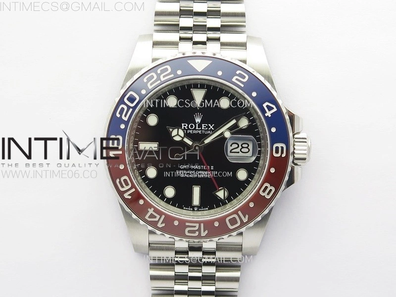 GMT-Master II 126710 BLRO Blue Red Ceramic C+F 1:1 Best Edition Black Dial on Jubilee Bracelet SH3285 CHS