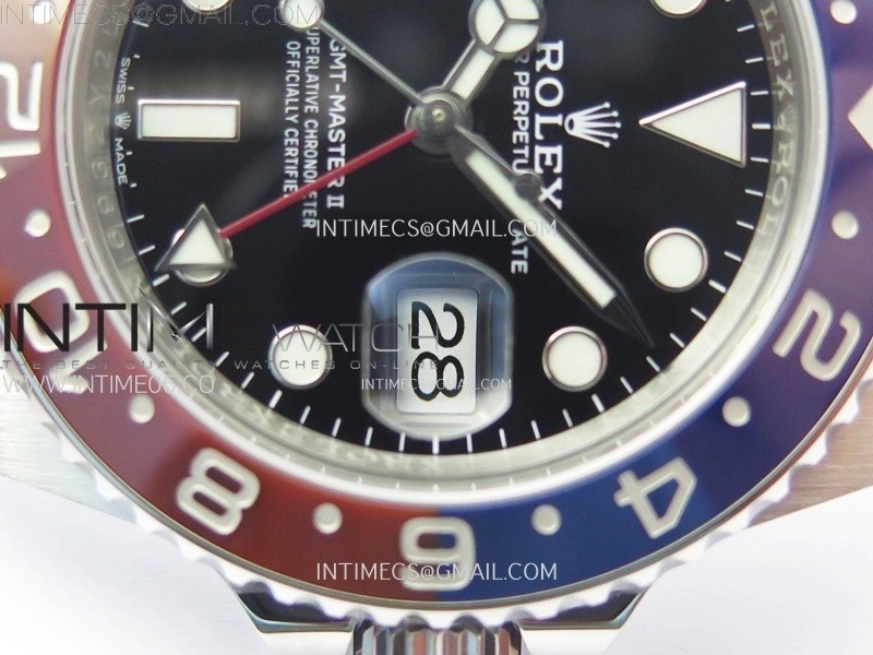 GMT-Master II 126710 BLRO Blue Red Ceramic C+F 1:1 Best Edition Black Dial on Jubilee Bracelet SH3285 CHS