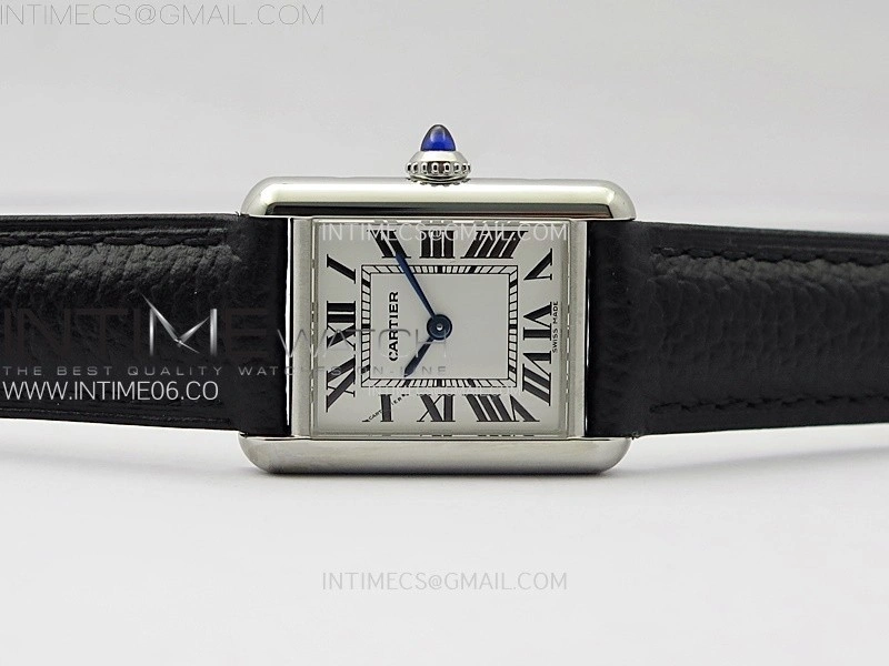 Tank Must Ladies 22mm SS AF 1:1 Best Edition White Dial on Black Leather Strap Ronda Quartz